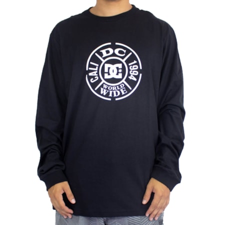 Camiseta Dc Shoes Manga Longa Sealed Dealm Preto