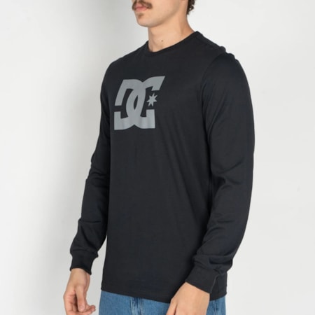 Camiseta Dc Shoes Manga Longa Star Preto