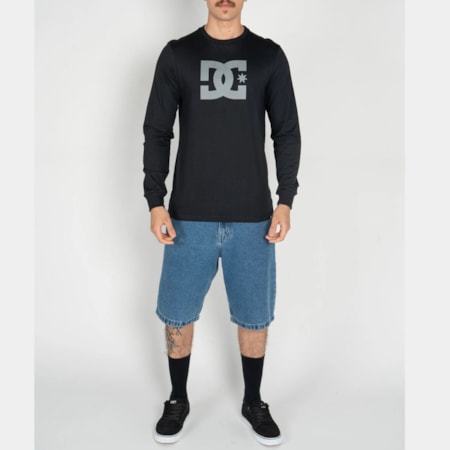 Camiseta Dc Shoes Manga Longa Star Preto
