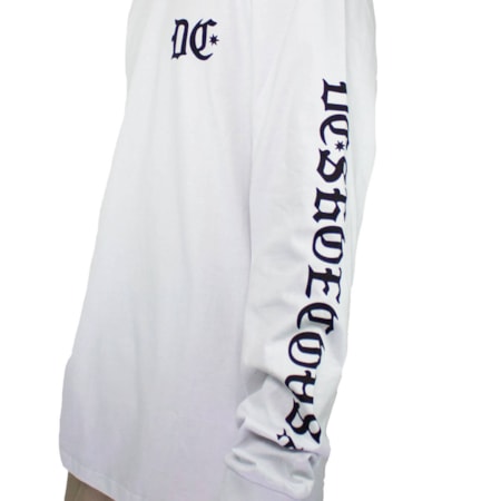 Camiseta Dc Shoes Old School Manga Longa Branco