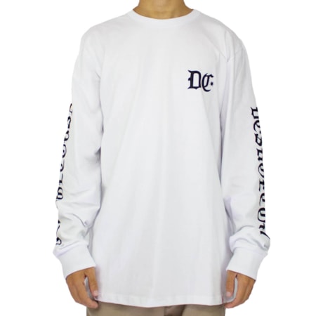 Camiseta Dc Shoes Old School Manga Longa Branco
