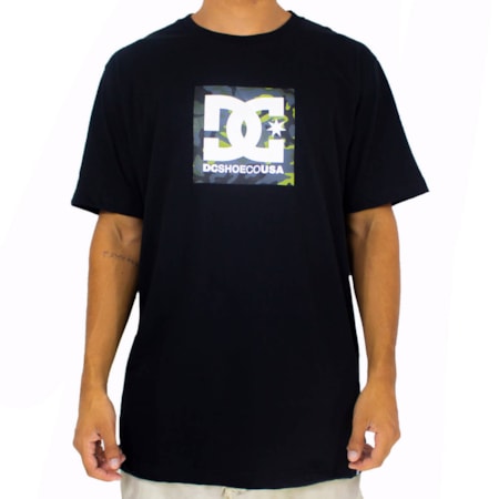 Camiseta Dc Shoes Square Star Fill Camo Preto