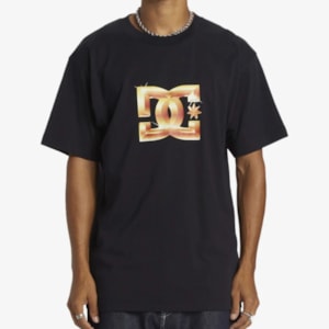 Camiseta Dc Shoes Star Chrome Gold Preto