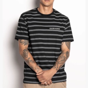 Camiseta Dc Shoes Up State Stripe Two Black
