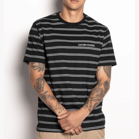 Camiseta Dc Shoes Up State Stripe Two Black
