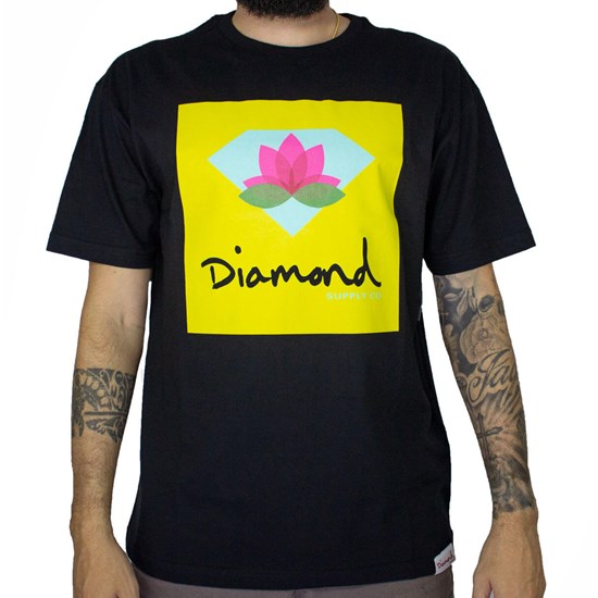 Camiseta Diamond Lotus Box Sign Black A20DMPA016