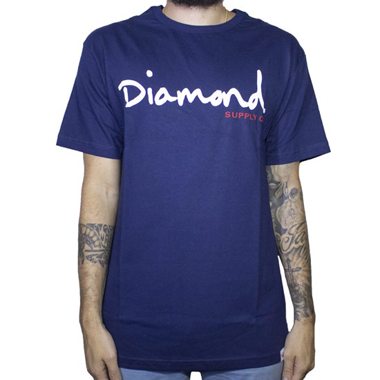 Camiseta Diamond Og Script B19dmpa001 Navy