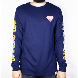 Camiseta Diamond Watercolors Long Sleeve B19DMPC005 Azul
