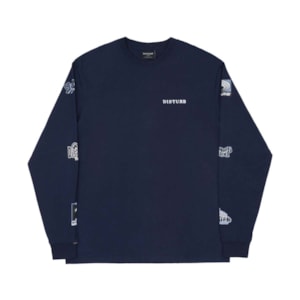 Camiseta Disturb Longsleeve Record Labels Blue