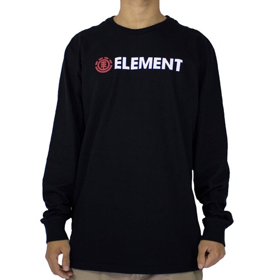Camiseta Element Blazin Manga Longa Preto