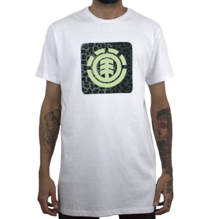 Camiseta Element Leopard Block Icon Branco