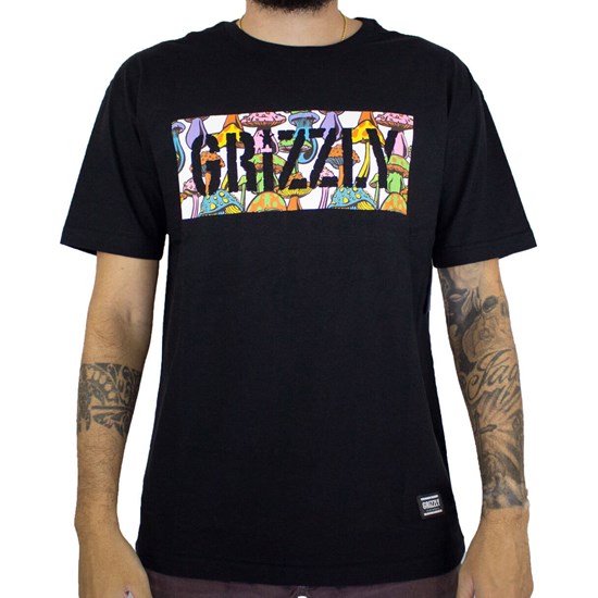 Camiseta Grizzly Fungi Box Black GMB2001P17