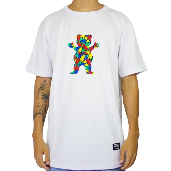 Camiseta Grizzly Pattern Fill White GMD2001P19
