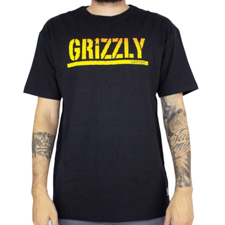 Camiseta Grizzly Stamp Fadeway Black GMA2001P15