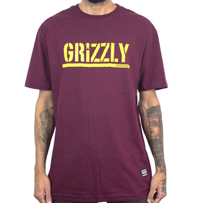 Camiseta Grizzly Stamped Gma1901p14 Burgundy