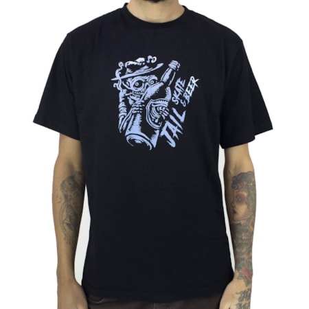 Camiseta Jail Skateboard Skate Beer Preta