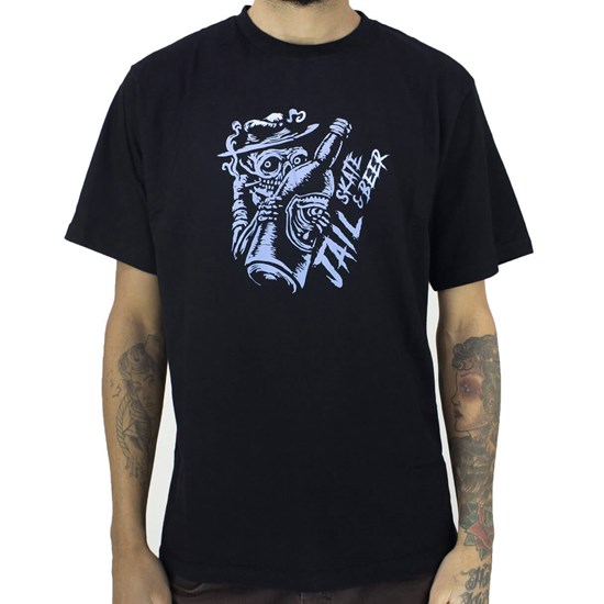 Camiseta Jail Skateboard Skate Beer Preta