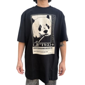Camiseta Lrg All Efective Panda Over knit Preto