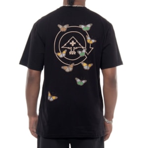 Camiseta Lrg Butterfly Season Preta Camiseta Lrg Butterfly Season Preta