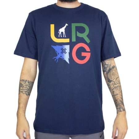 Camiseta Lrg Stacked Azul Marinho