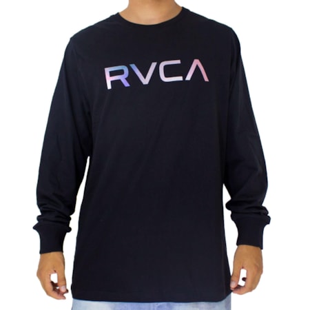 Camiseta Manga Longa Rvca Big Fills preto