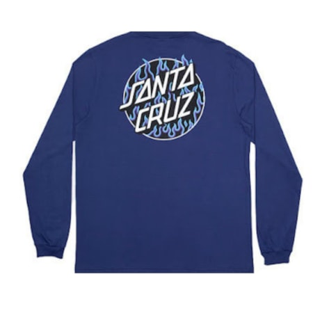 Camiseta Manga Longa Thrasher x Santa Cruz Flame Dot Azul