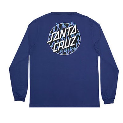 Camiseta Manga Longa Thrasher x Santa Cruz Flame Dot Azul