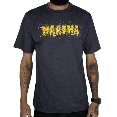 Camiseta Narina Escrita Pizza Chumbo