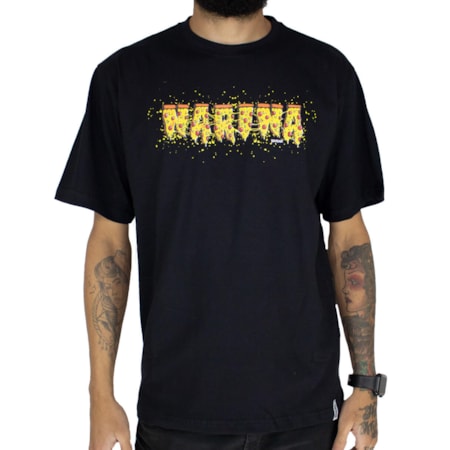 Camiseta Narina Escrita Pizza Preta