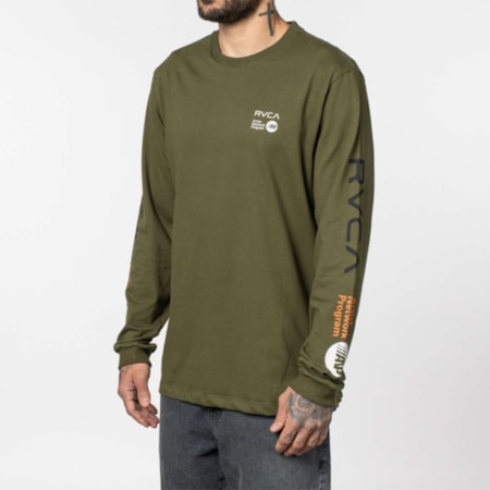 Camiseta Rvca Manga Longa Anp Verde