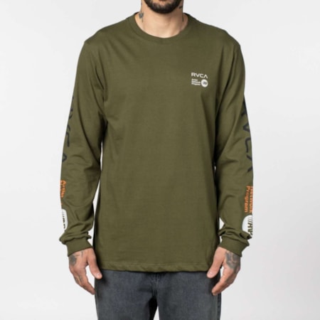 Camiseta Rvca Manga Longa Anp Verde