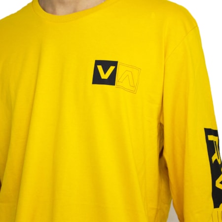 Camiseta Rvca Manga Longa Divides Amarelo