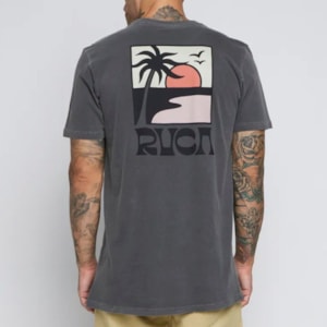 Camiseta Rvca Palm Set Preta