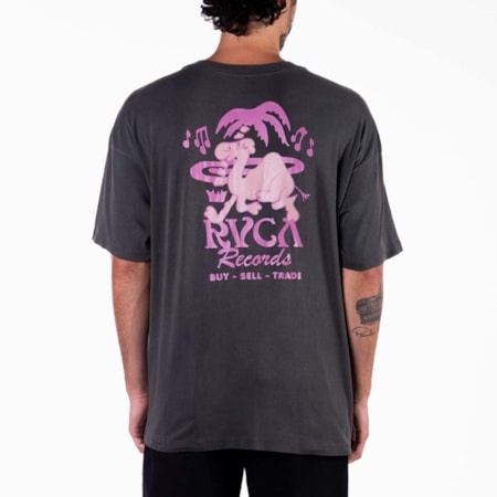 Camiseta Rvca Records Preto Estonado