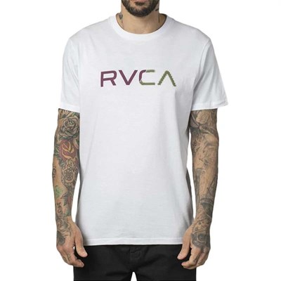 Camiseta Rvca Scanner Branca Logo Vinho