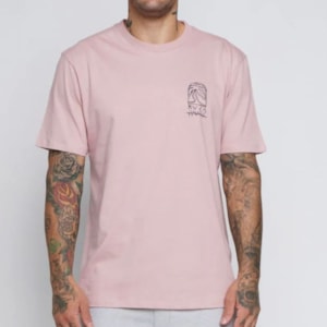 Camiseta Rvca Sketch Palm Rosa Claro