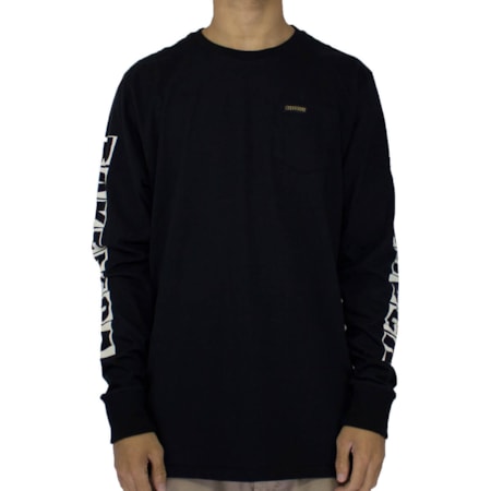 Camiseta Rvca X Baker Ransom Manga Longa Preto