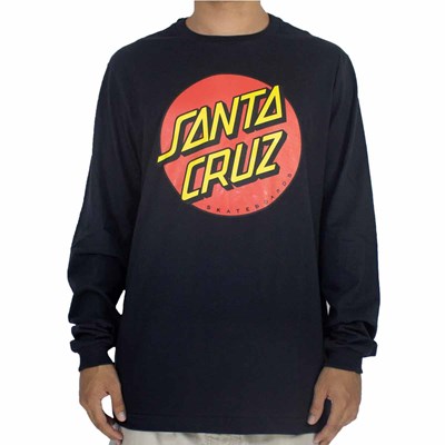 Camiseta Santa Cruz Manga Longa Classic Dot Preto