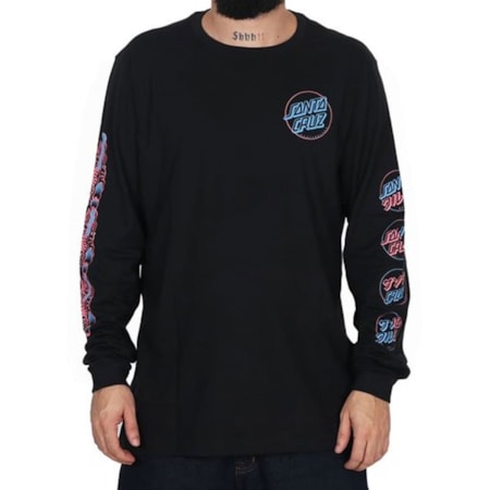 Camiseta Santa Cruz Manga Longa Slasher Flip Preto