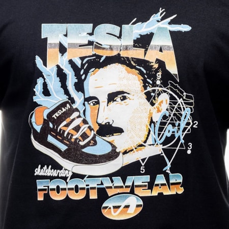 Camiseta Tesla Skate Coil Face Preta