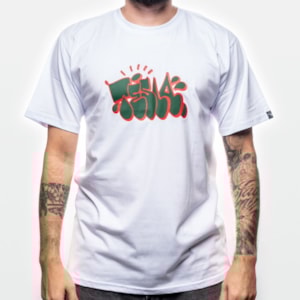 Camiseta Tesla Skate Tag Branca