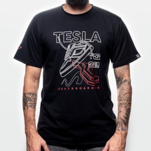 Camiseta Tesla Skate TG02 Preta 