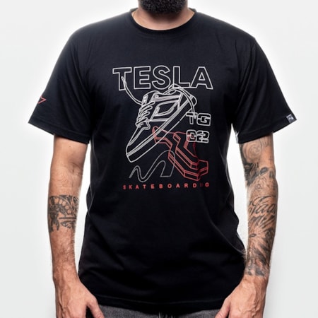 Camiseta Tesla Skate TG02 Preta 