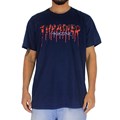 Camiseta Thrasher Blood Drip Logo Azul Marinho