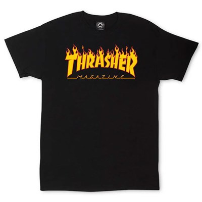 Camiseta Thrasher Logo Flame Preto