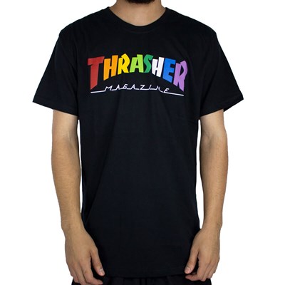 Camiseta Thrasher Rainbow Mag Preto