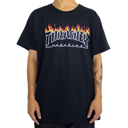 Camiseta Thrasher Scorched Preto