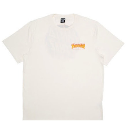 Camiseta Thrasher x Santa Cruz Flame Dot Branca