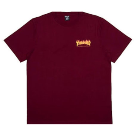 Camiseta Thrasher x Santa Cruz Flame Dot Vinho