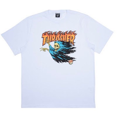 Camiseta Thrasher x Santa Cruz Obrian Reaper Branco